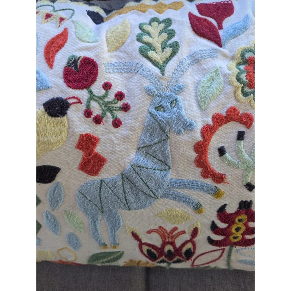 IKEA RODARV 15 X 25 LUMBAR PILLOW SWEDISH Feather/Down EMBROIDERED TASSLES